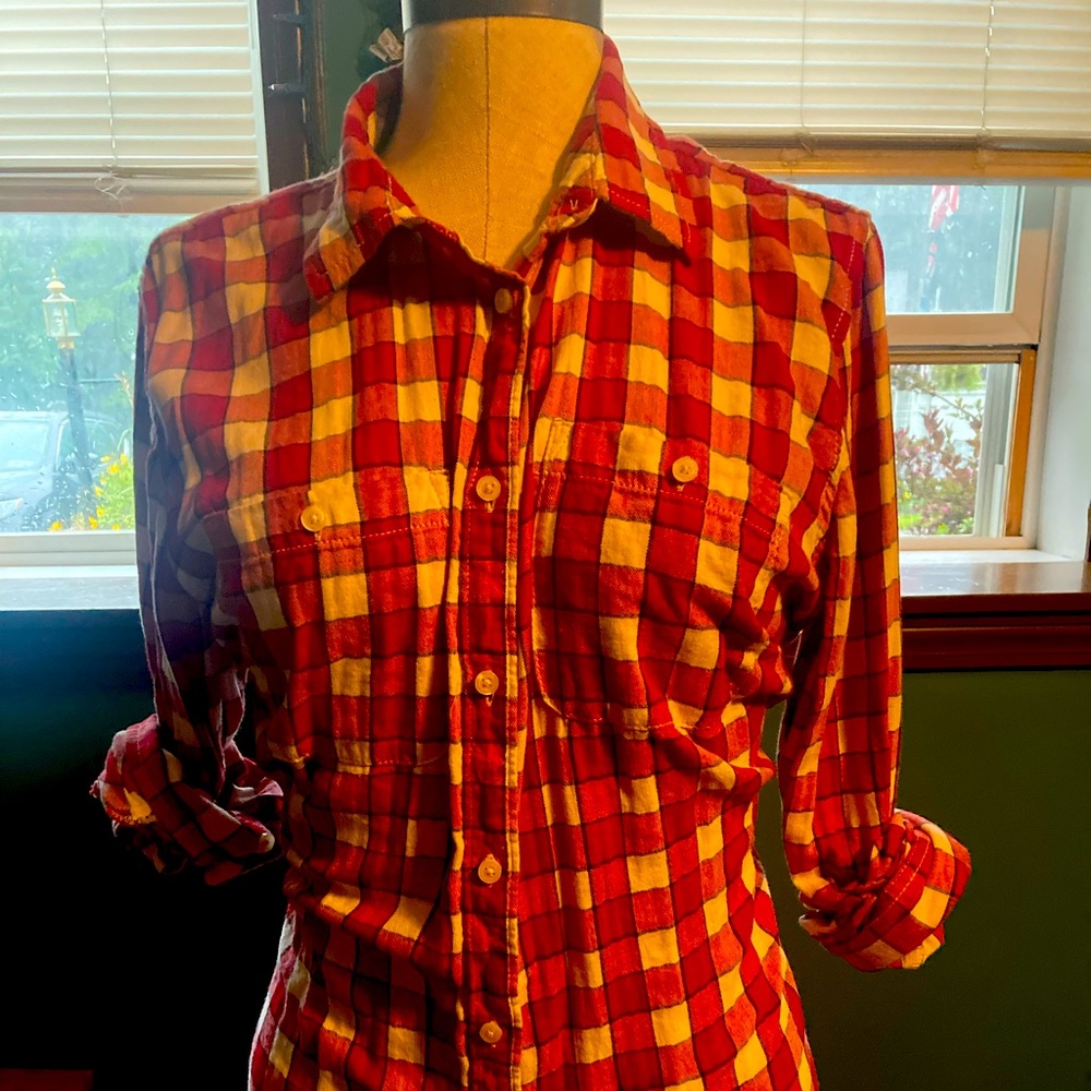 Button down gingham top